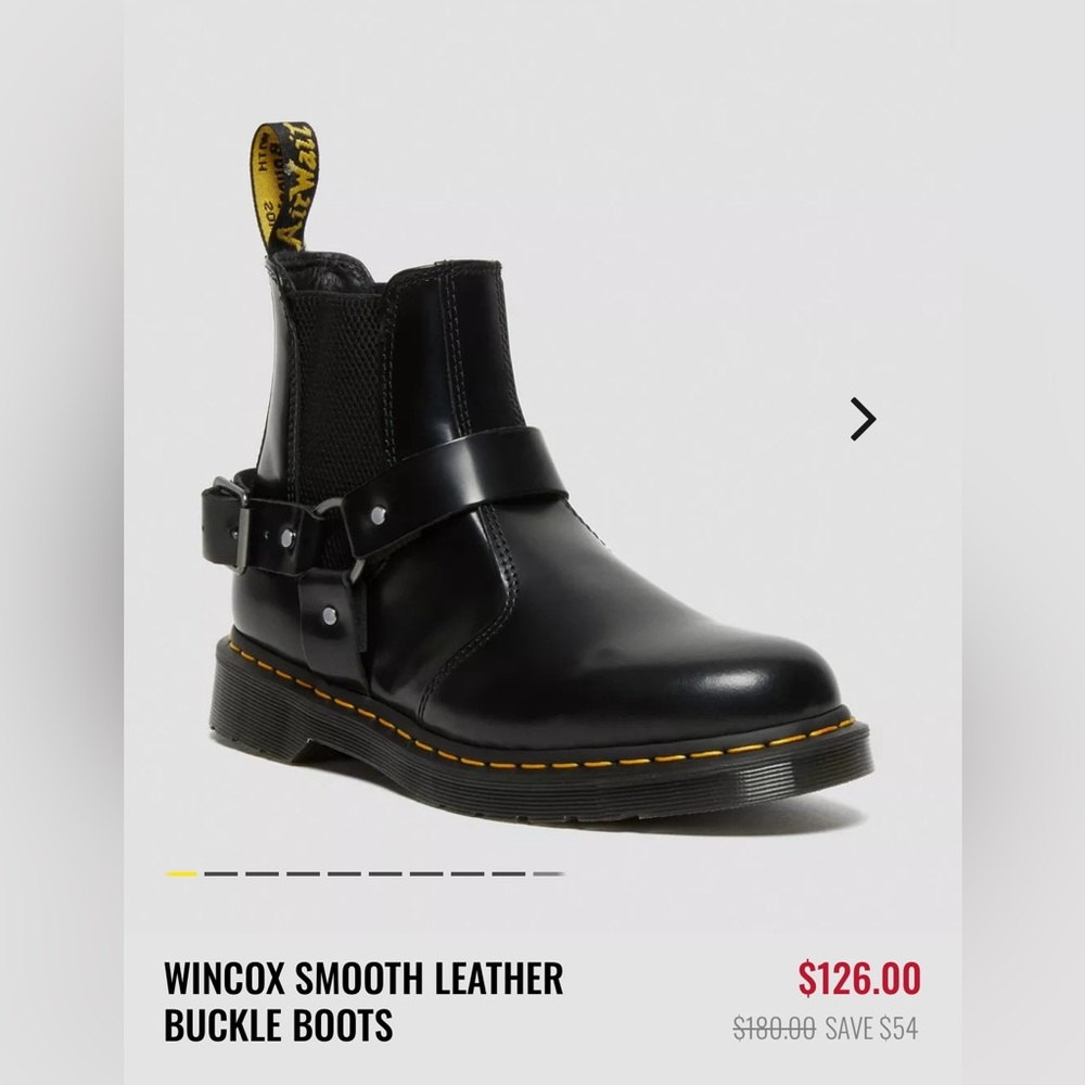 Black Leather Ankle Boots - Picture 2 of 5
